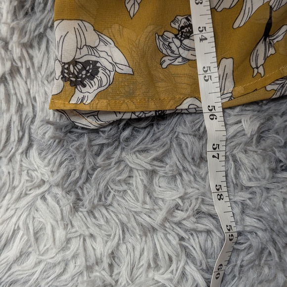 Miley + Molly Mustard Floral Walk-Thru Maxi Romper Boho Glam SZ M - Picture 11 of 13